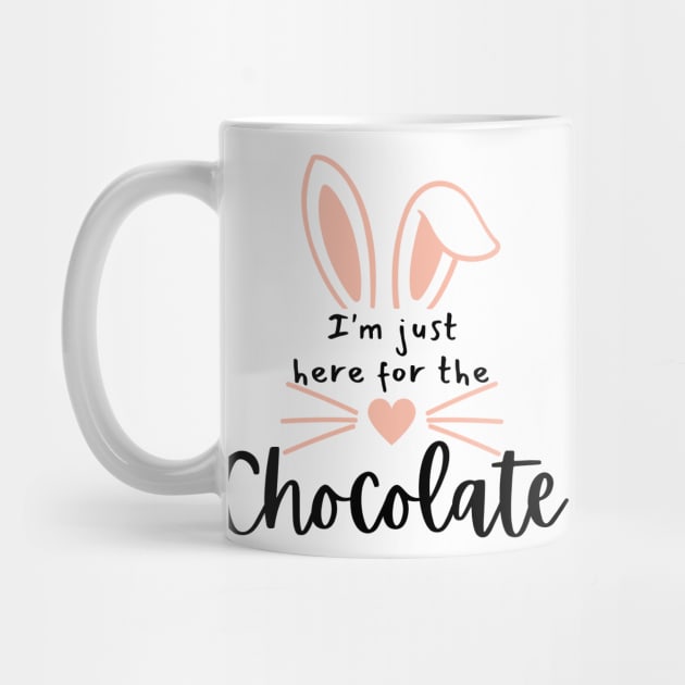 I'm Just Here For The Chocolate. Fun Easter Quote For The Chocolate Lover. by That Cheeky Tee